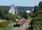 218 456 als IRE Stuttgart-Lindau am 2.8.13 unterwegs in Aulendorf