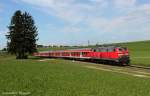 218 460 mit einem RB Augsburg-Fssen am 17.8.13 bei Seeg