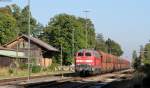 218 481-0 mit dem GB 74825 (Roberg-Lindau Reutin) in Roberg 5.9.13