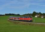 218 490 mit einer RB nach Fssen am 19.10.2013 bei Weizern-Hopferau.