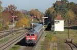 218 426 & 402 mit 101 098 am 26.10.13 mit EC 217 in Garching an der Alz