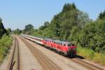 Am 27.Juli 2013 waren 218 433 & 419 mit EC 193 aus Zrich HB in Hergatz auf dem Weg nach Mnchen Hbf.