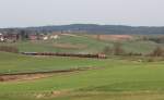 218 272 mit einem Schotterzug nach Schnaittenbach am 22.3.14 in Gebenbach