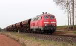 218 272 beim Schottern zwischen Amberg und Schnaittenbach am 22.3.14