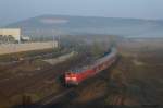 218 455 mit einer RB von Hannover nach Bad Harzburg am 29.03.14 kurz hinter Oker.