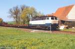 218 408 fuhr am 3.5.94  mit der zulässigen Höchstgeschwindigkeit von 50 km/h an Oberndorf vorbei nach Bamberg.