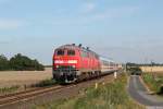 218 345 + 218 363 mit IC 2170 am 21.07.2014 bei Lehnshalling.