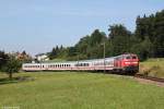 218 404 mit RE 27005 am 02.08.2014 bei Pfenningbach.