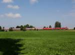 Zwei 218er und eine 1116 mit einem EC am 07.09.2014 unterwegs bei Kirchweidach.