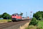 218 386 + 218 315 mit IC 2311 Westerland - Stuttgart Hbf am 14.07.2014 in Langenhorn. 