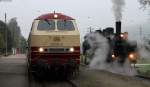 218 105-5 und 93 1360 in Zollhaus Blumberg 3.10.14