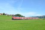 218 458 mit RE 57504 nach Füssen bei Reinertshof.