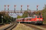 218 451-3 (Baujahr: 1977) mit RE 14067 Hannover Hauptbahnhof-Bad Harzburg auf Bahnhof Bad Harzburg am 3-10-2014. Seit 14-12-2014 kommen die V164 nicht mehr Goslar und Bad Harzburg.