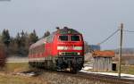 218 488-5 mit dem RE 57510 (München Hbf-Füssen) bei Marktoberdorf 10.3.15