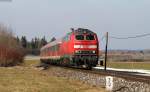 218 488-5 mit dem RE 57510 (München Hbf-Füssen) bei Marktoberdorf 10.3.15