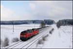 218 423 und 218 xxx mit EC 194 bei Schwabhausen (25.01.2007)