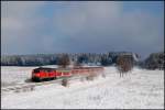 218 313  mit RE 32610 bei Schwabhausen (25.01.2007)