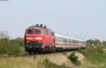 218 372-1 und 218 322-6 mit dem IC 2310 (Frankfurt(Main)Hbf-Westerland(Sylt)) bei Niebüll 5.6.15