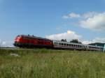 DB Fernverkehr 218 435-6 mit dem IC Nebelhorn am 10.08.15 bei Fischen Illerbrücke