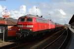 218 345-7 und 218 3** mit einem Sylt Shuttle in Westerland 2.9.15