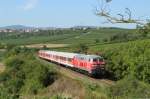 Die 218 484 in Dackenheim (Pfalz) am 30.08.15.