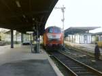 218 184-0 steht mit ihrer RB von Hannover nach Bad Harzburg abfahrbereit in Goslar.