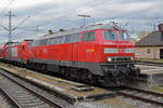 DB Lok 218 494-3 steht beim badischen Bahnhof. Die Aufnahme stammt vom 14.02.2020.