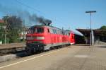 218 410-9 schob am 26.07.07 mit Hilfe der 218 438-0 an der Spitze des Zuges einen IRE von Stuttgart HBF nach Lindau HBF, hier in Stuttgart-Untertrkheim aufgenommen.