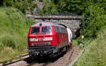 212 374 und 218 208 mit dem Bauz 91602 (Horb - Stuttgart Hbf) am Mühlener Tunnel 31.5.23