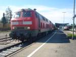 218 196 und eine weitere 218 stehen am 26.08.2007 in Immenstadt.