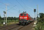 218 486-9 am 30.08.2008 mit einer RB nach Bad Oldesloe nrdlich von Bargteheide.