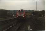 218 392-9 beim Umsetzen im Bahnhof Freudenstadt im November 2000.