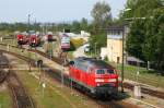 218 426 rangiert im Bahnhof Mhldorf in Oberbayern.