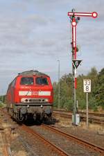 Die 218 307-7 in Munster beim umsetzen , am 11,09,09