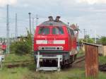 218 208-7 steht am 16.05.2009 abgestellt am Bahnhof Wustermark