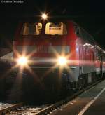 218 326-7 mit dem RE 31518 (Lindau Hbf-Freiburg(Breisgau) Hbf)in Donaueschingen 18.12.09