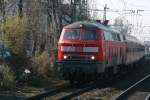 218 139-4 bei der Einfahrt in den Hauptbahnhof Bonn am 4.3.2011 um 14:40 Uhr.