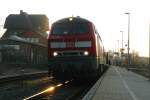 Abendstimmung mit 218 208-7 in Rheinbach am 4.3.2011 um 17:30 uhr