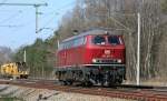 218 387-9 am 09.04.2011 zwischen Rathenow und Nennhausen