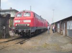 BR218 137-8 (das Vershwommene kommt wegen dem Rauch des  Adlers )im DB-Museum Koblenz Ltzel am 21.05.11