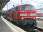 Am 23.06.2011 warteten 218 487-7 und 218 434-9 in Stuttgart auf die abfahrt nach Oberstdorf.