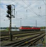 Zwei DB 218 in Lindau Hbf.