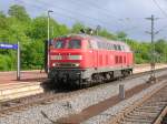 218 200-4 der Kurhessenbahn am 19.05.2006 in Kassel Wilhelmshhe, bei der Rckfahrt nach Kassel Hbf von vorne.