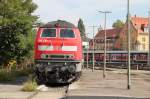 DB Diesellok 218 487-7 auf dem Lokgleis in Lindau.17.09.12
