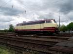 218 105-5 steht am 11.05.13 in Darmstadt Kranichstein als Gastlok 