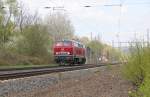 Am 29.04.2013 kam die 218 387-9 als Tfzf in Richtung Sden ber die KBS 613.