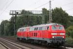 218 474+218 452 am 8.8.13 als Lokzug in Dedensen-Gmmer.