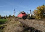 218 261-6 der Bahnbau Gruppe zu sehen am 01.11.14 in Oberjößnitz/V.