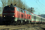 29.12.2016 Streckenabschnitt Uhingen 218 495-0  IC 118  Innsbruck - Münster(Westf)