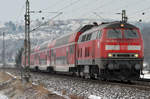 03.01.2017 Streckenabschnitt Uhingen, 218 406-7 vor einem Regio